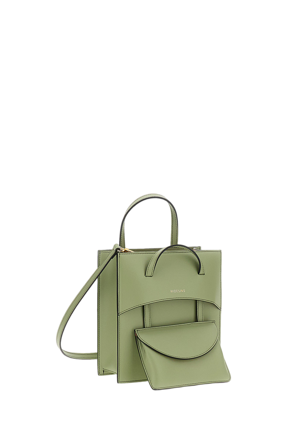 Green Pocket M Leather Handbag