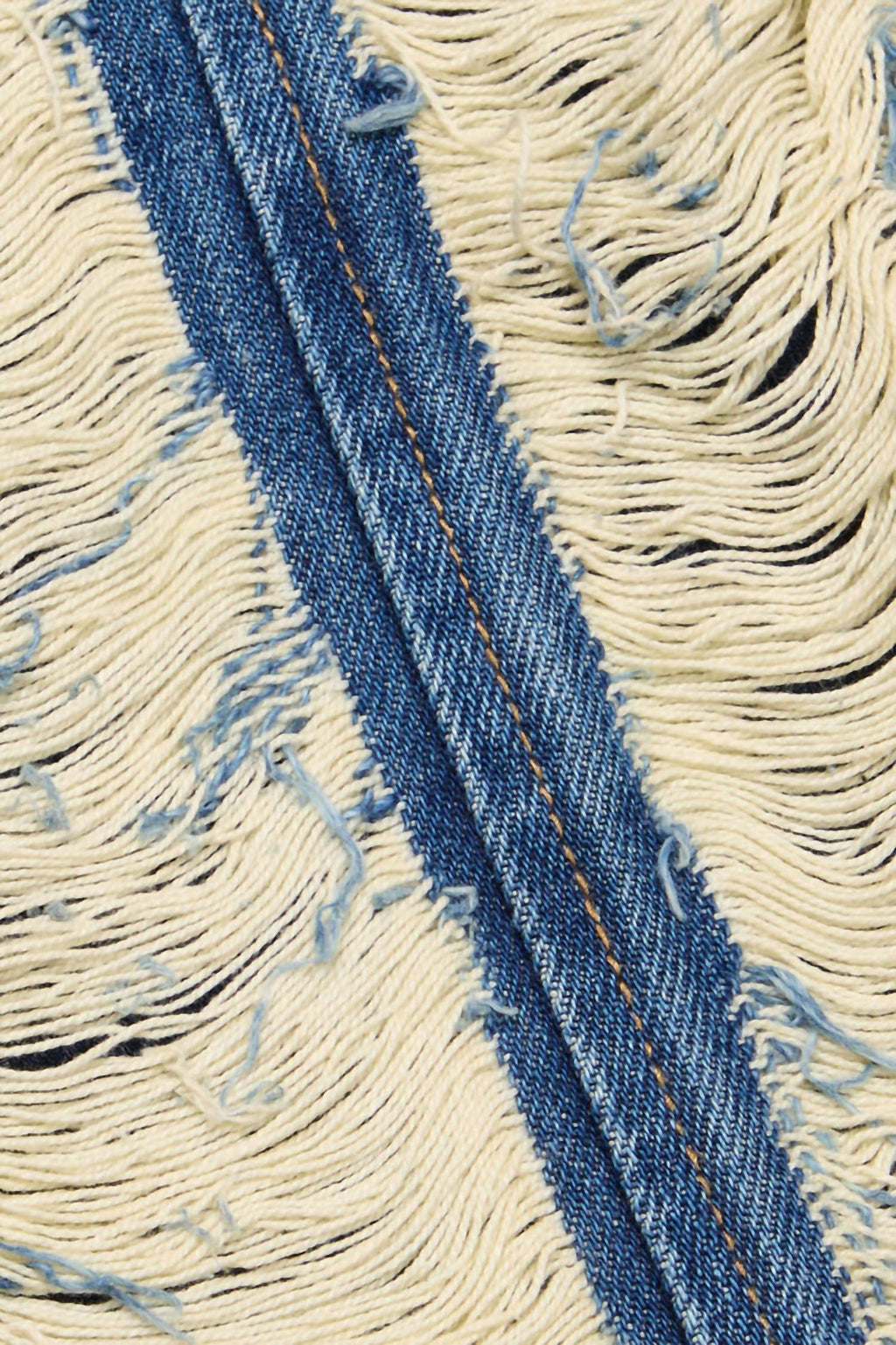 Women's Contrast Stacked Jean In Blue Washed