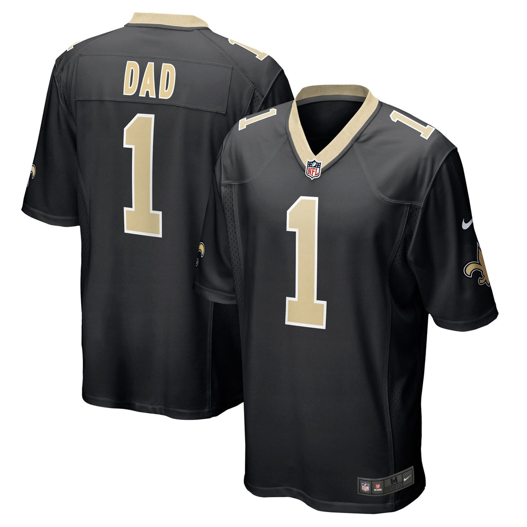 New Orleans Saints Number 1 Dad Black Game Jersey