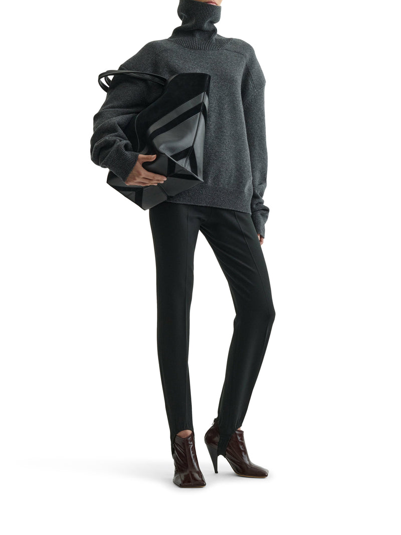 Phoebe Philo Women Wool And Cashmere Patched Shoulder Sweater