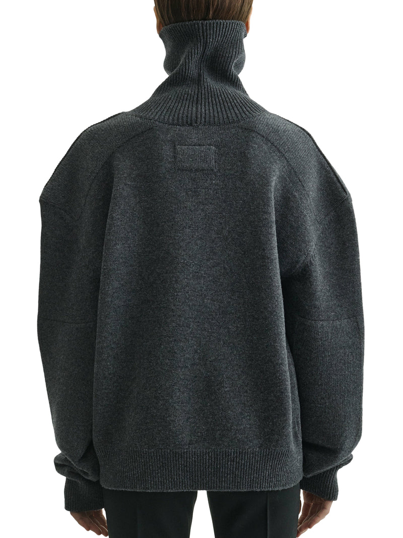 Phoebe Philo Women Wool And Cashmere Patched Shoulder Sweater