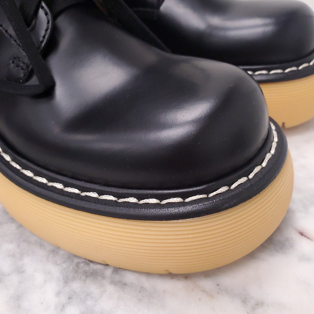 BOTTEGA VENETA THE SWELL LACE UP BOOTS - SIZE 35