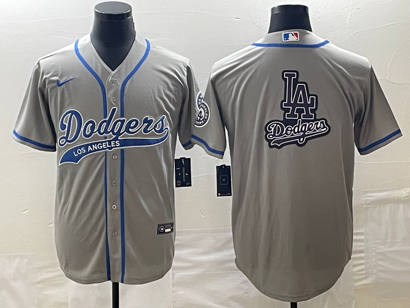 Men's Los Angeles Dodgers Gray Team jersey Joint Edition