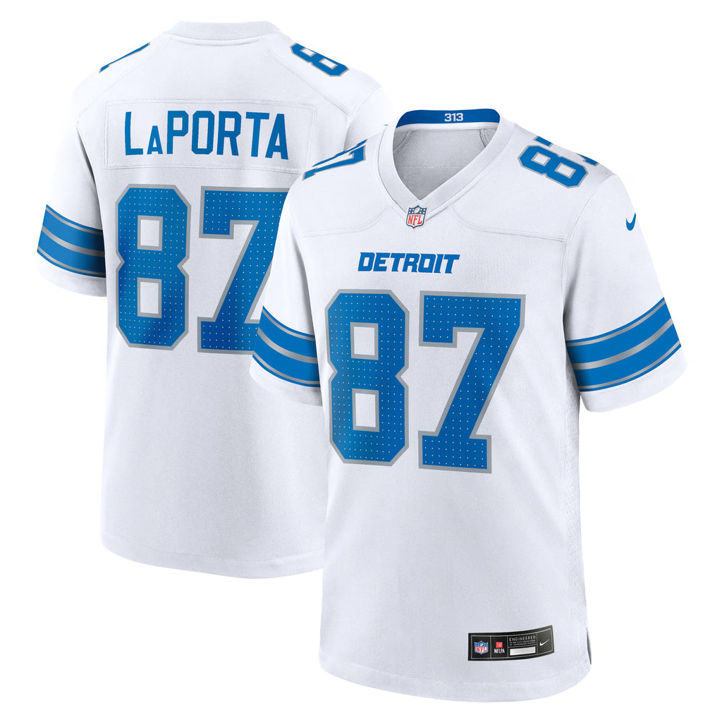 Detroit Lions Sam LaPorta White White Game Jersey