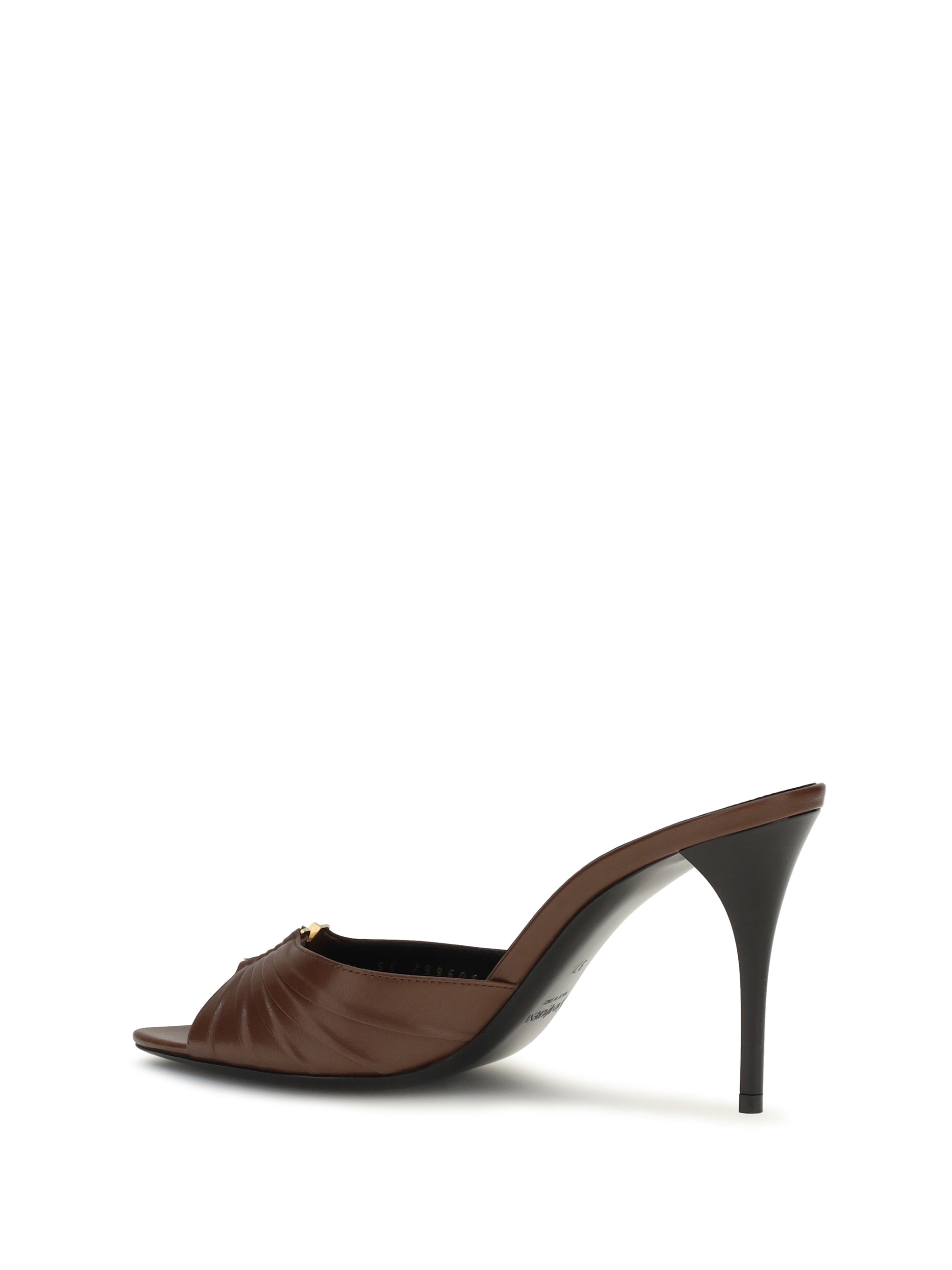 Saint Laurent Women Babylone Smooth Leather Mules