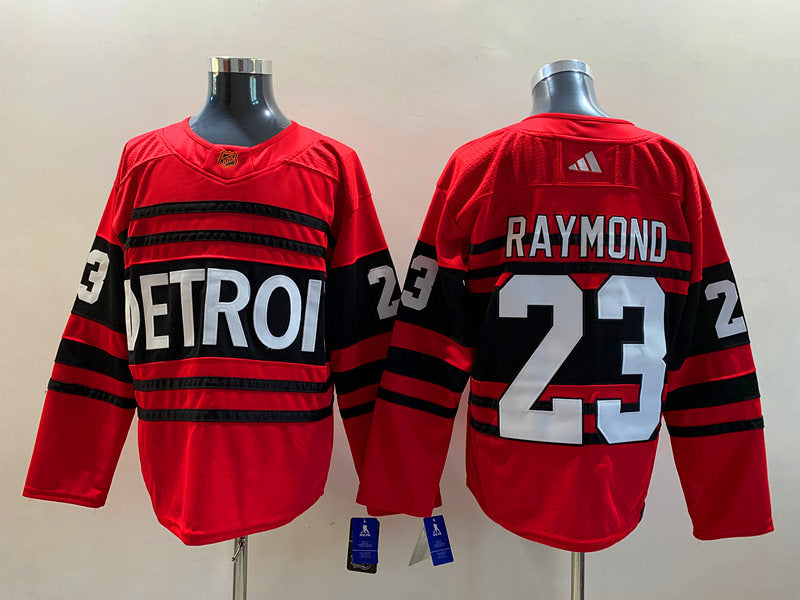 Men's Detroit Red Wings Lucas Raymond #23 Red Breakaway Player jersey
