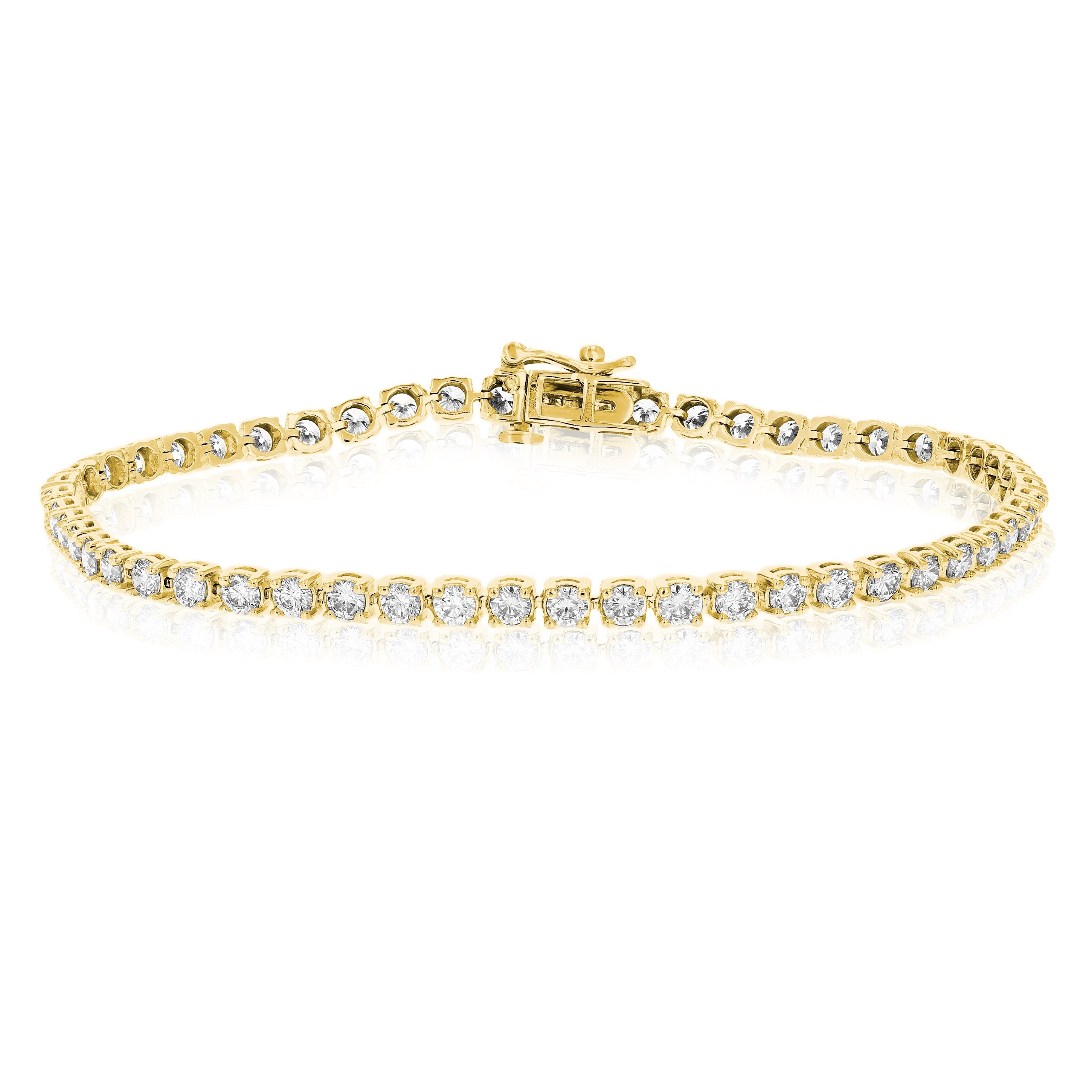 3 cttw Lab Grown Diamond Tennis Bracelet in 14K Gold For Women 6.5 Inch