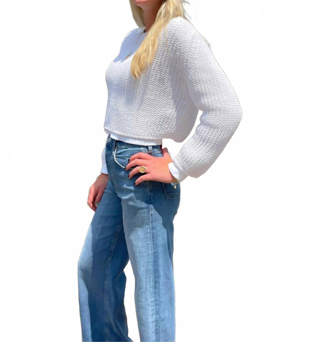 Gummy Organic Cotton Blend Rib Knit Sweater In White