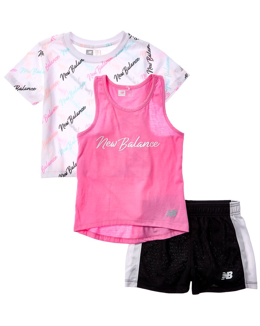 New Balance 3pc Set T-Shirt, Tank, & Mesh Short Set
