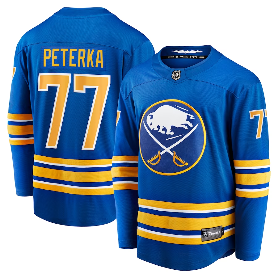 Men's Buffalo Sabres JJ Peterka #77 Royal Replica jersey