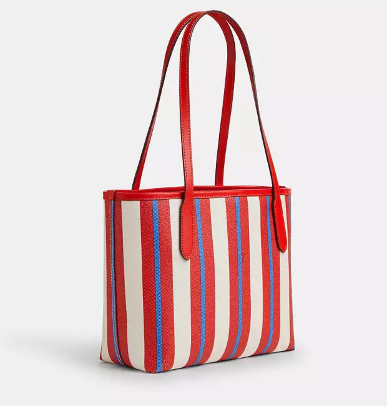 NWT Coach Small City Tote In Red/Chalk Multi