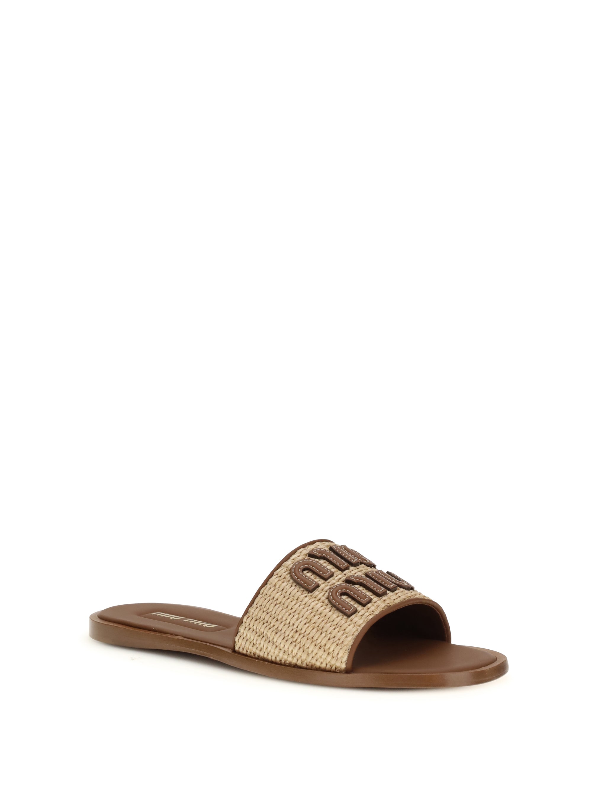 Miu Miu Women Raffia Slippers Sandals