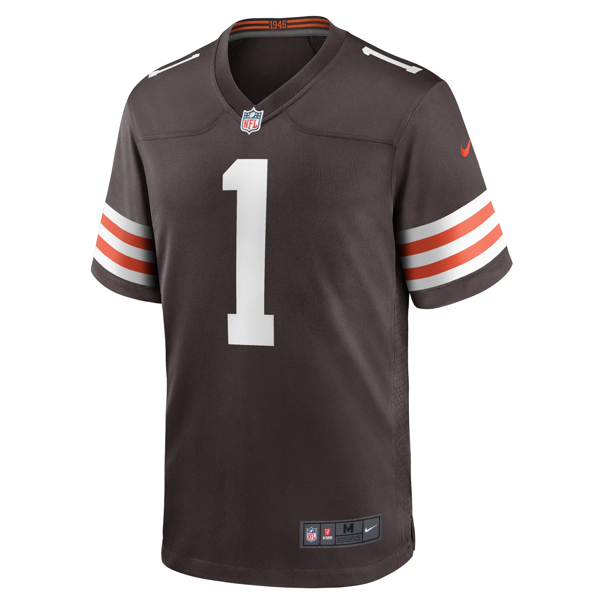 Cleveland Browns Number 1 Groom Brown Game Jersey