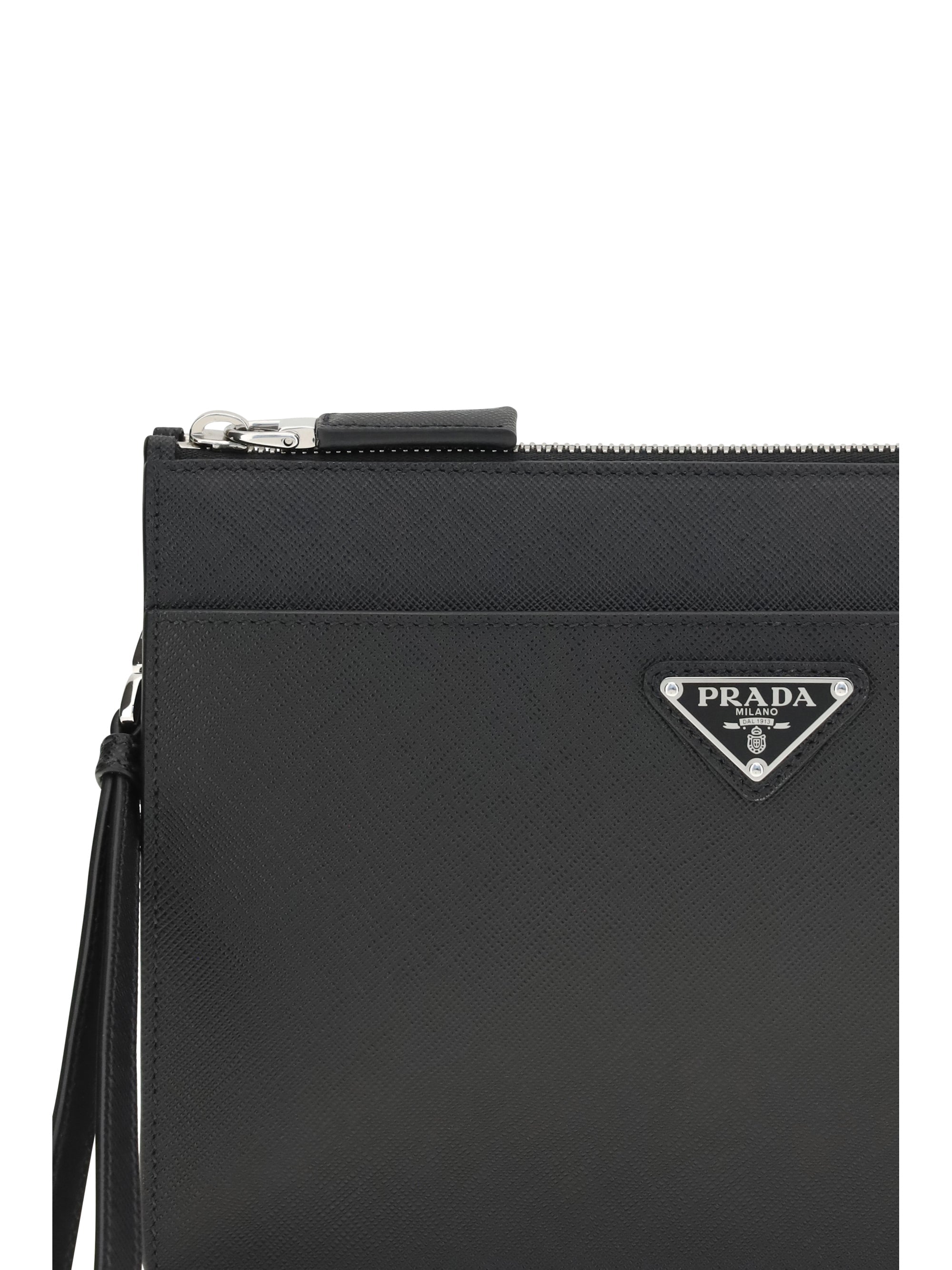 Prada Men Leather Pouch