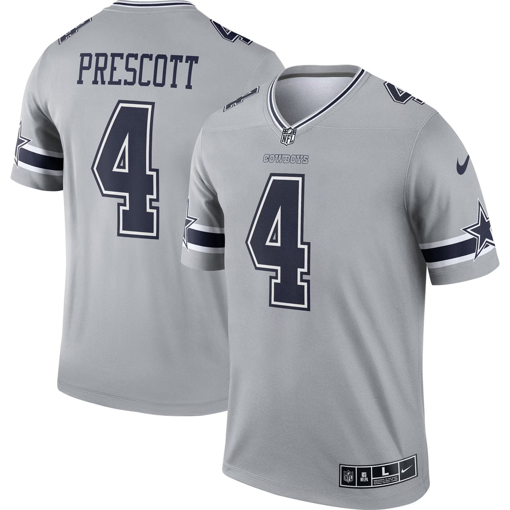 Dallas Cowboys Dak Prescott Gray Inverted Legend Player Performance Top