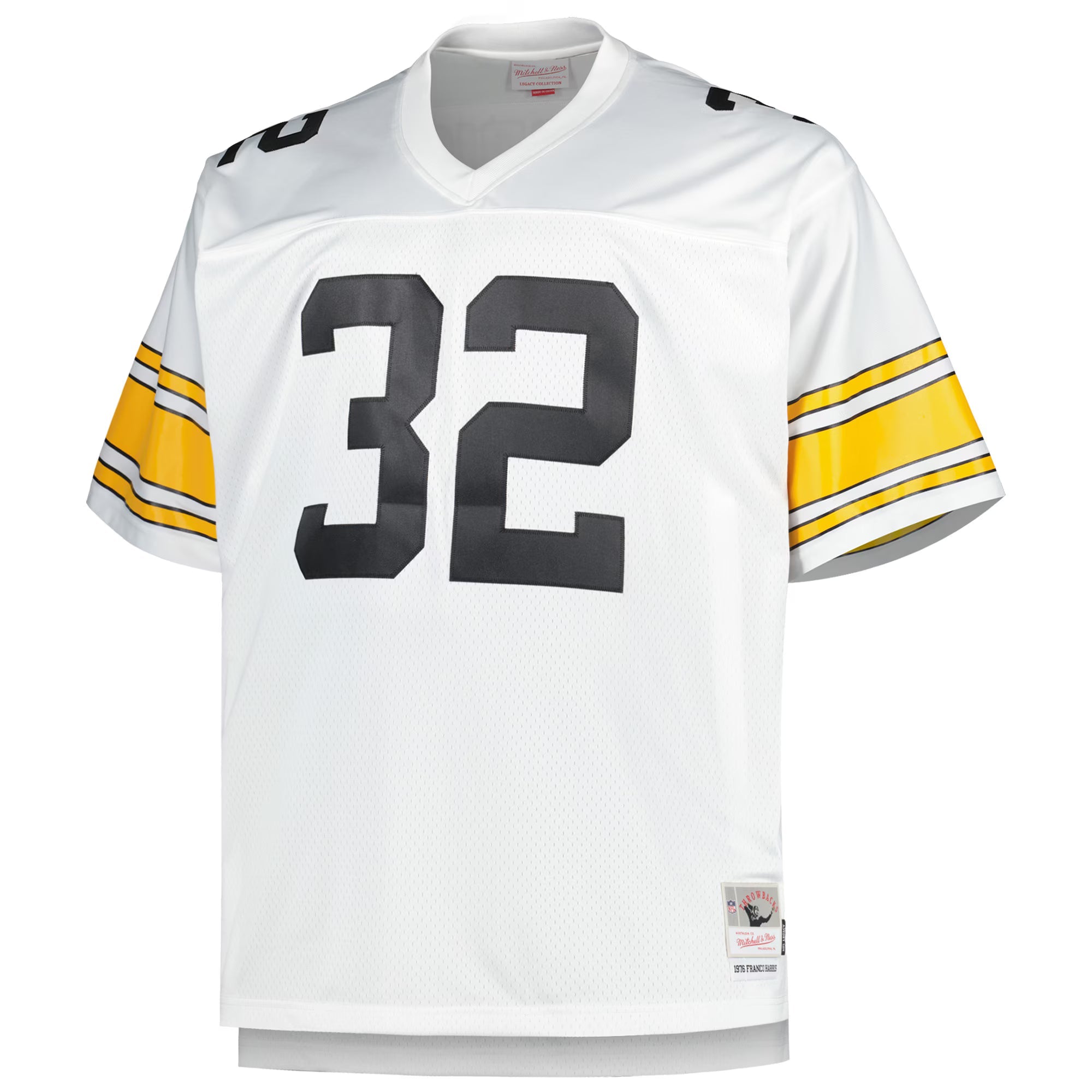 Pittsburgh Steelers Franco Harris Mitchell & Ness White Big & Tall 1976 Retired Player Replica Jersey