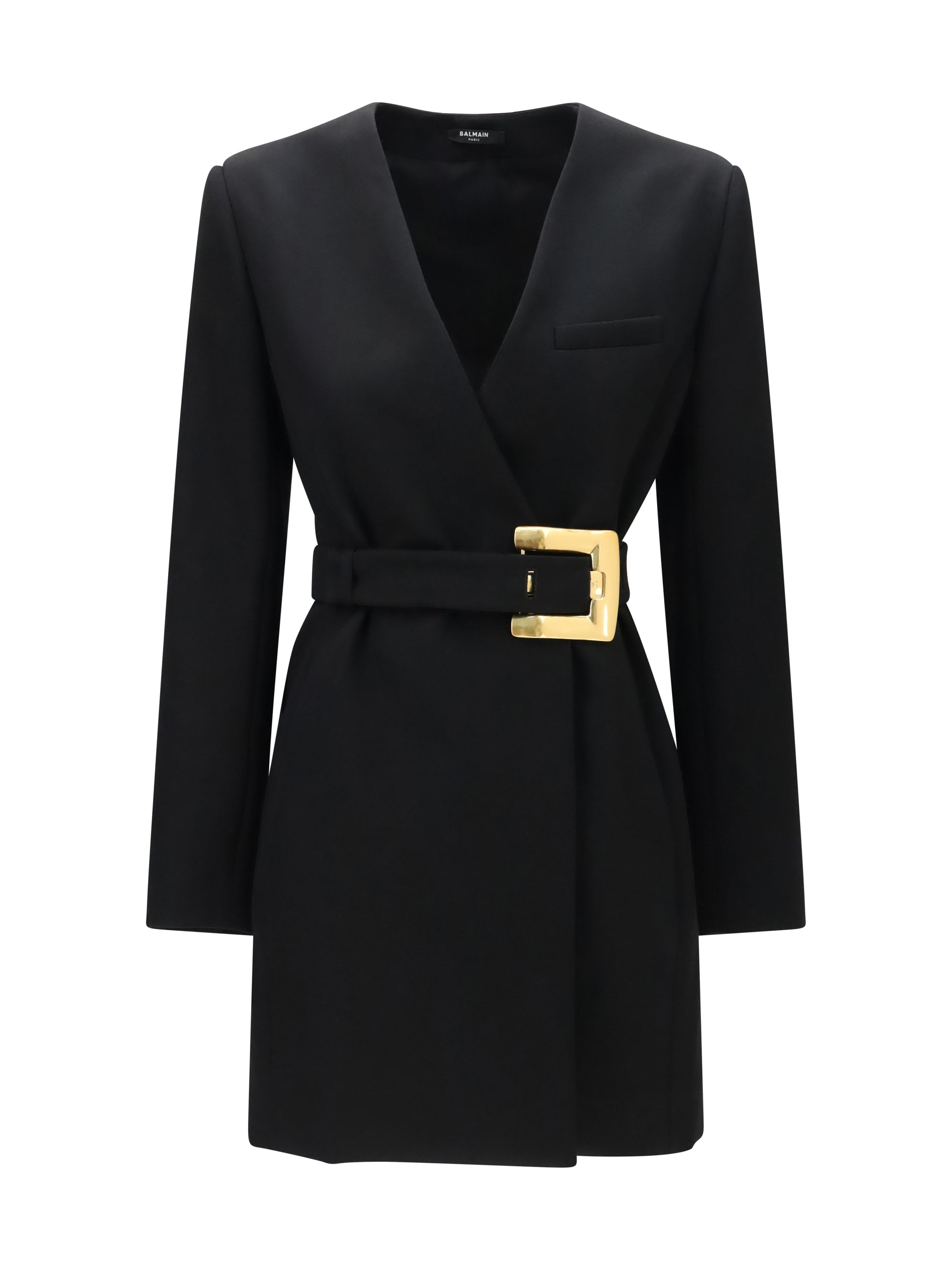 Balmain Women Grain De Poudre Blazer With Belt