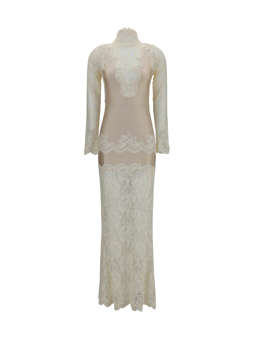 Rabanne Women Long Lace And Jersey Dress