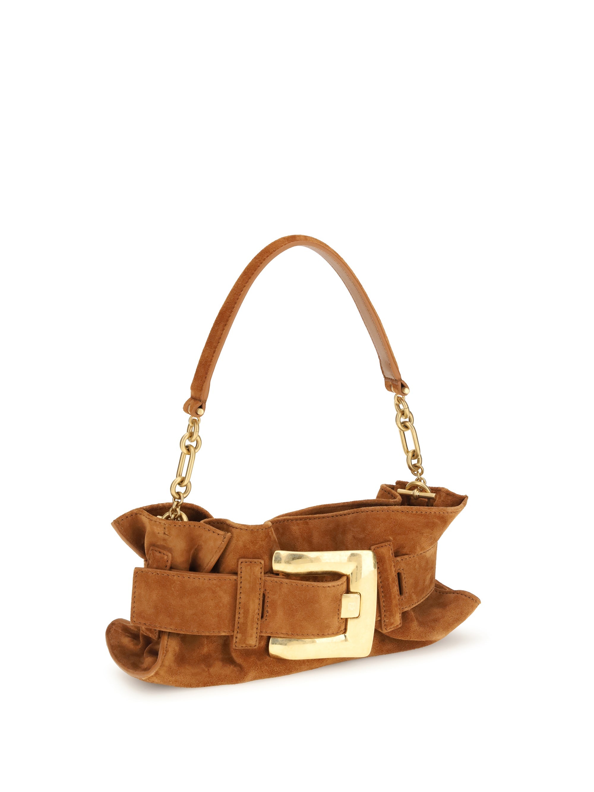 Balmain Women Anthem Mini Bag In Suede Leather