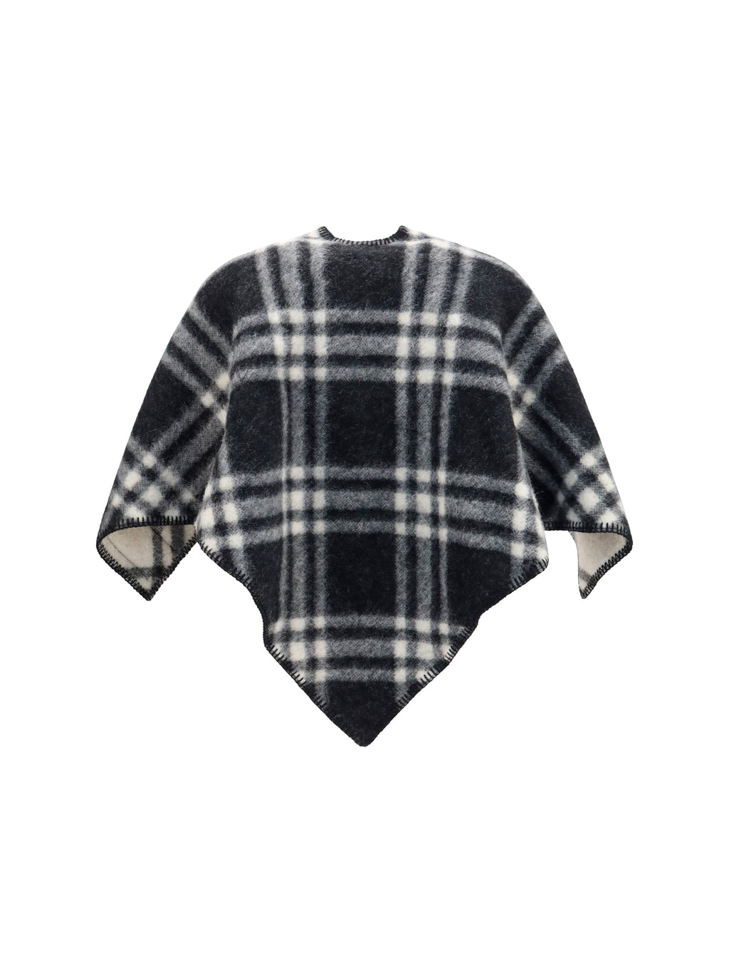 Burberry Women Short Wool Check Poncho