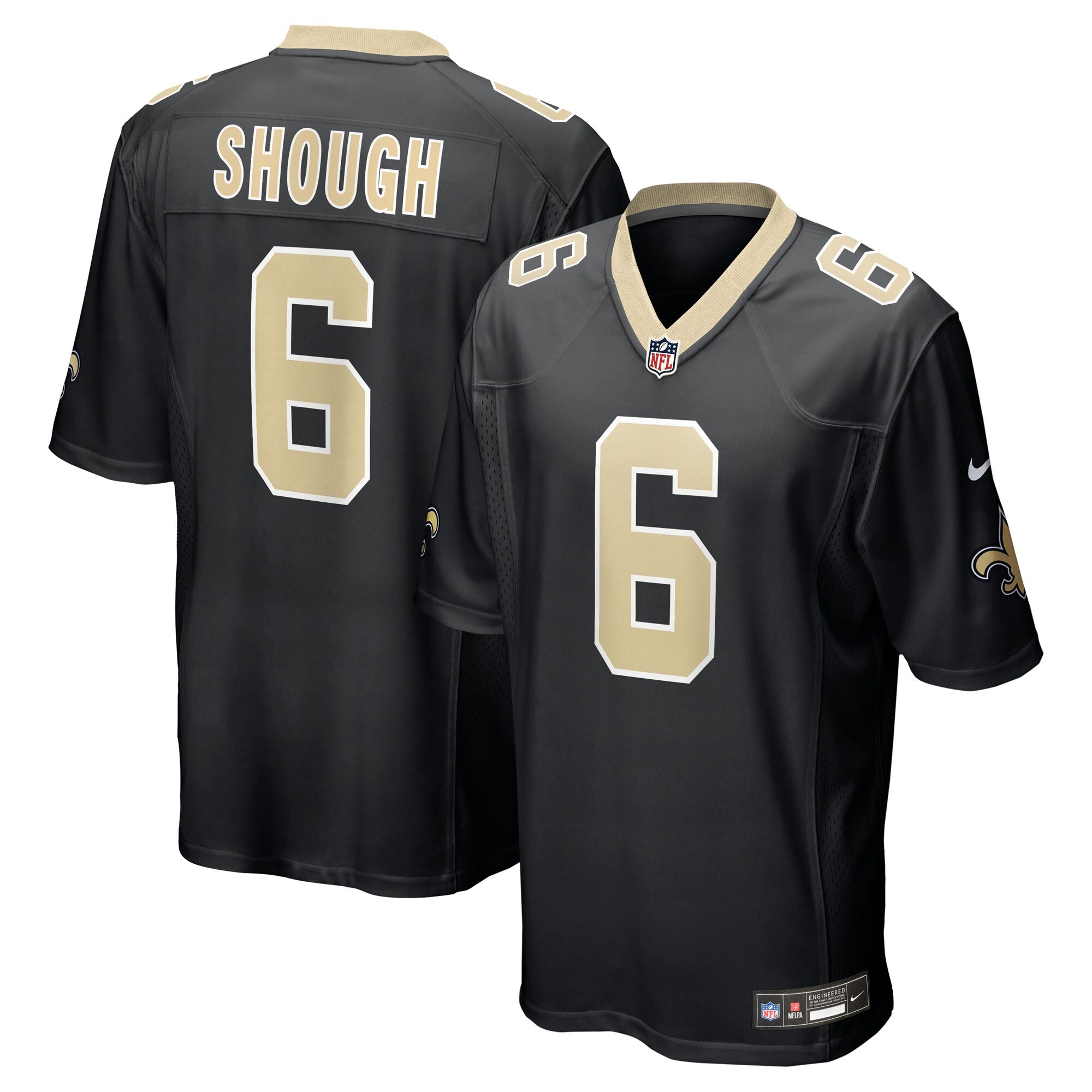 New Orleans Saints Tyler Shough Black Game Jersey