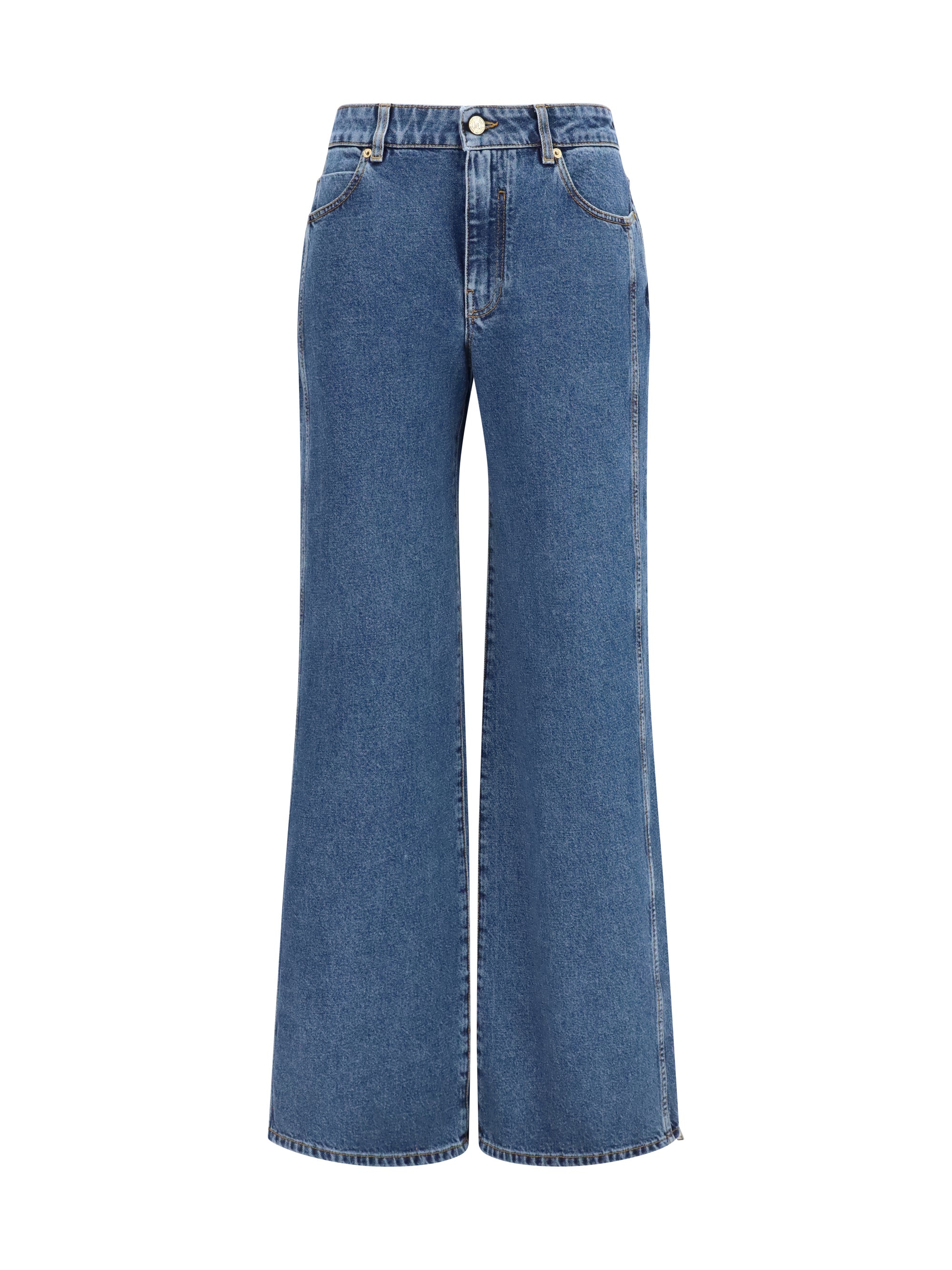 Balmain Women Straight Wide-Leg Jeans