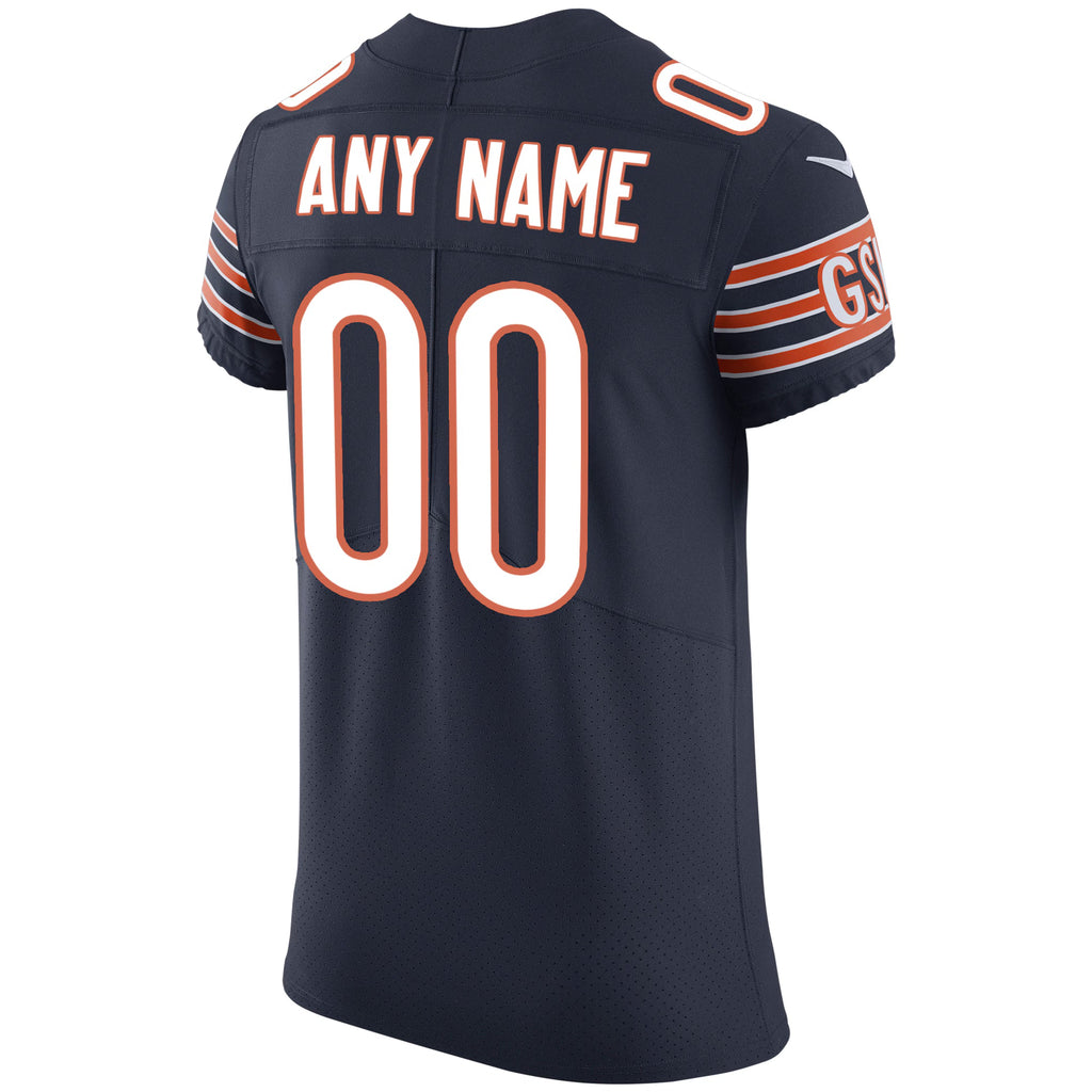 Chicago Bears Navy Vapor Untouchable Custom Elite Jersey