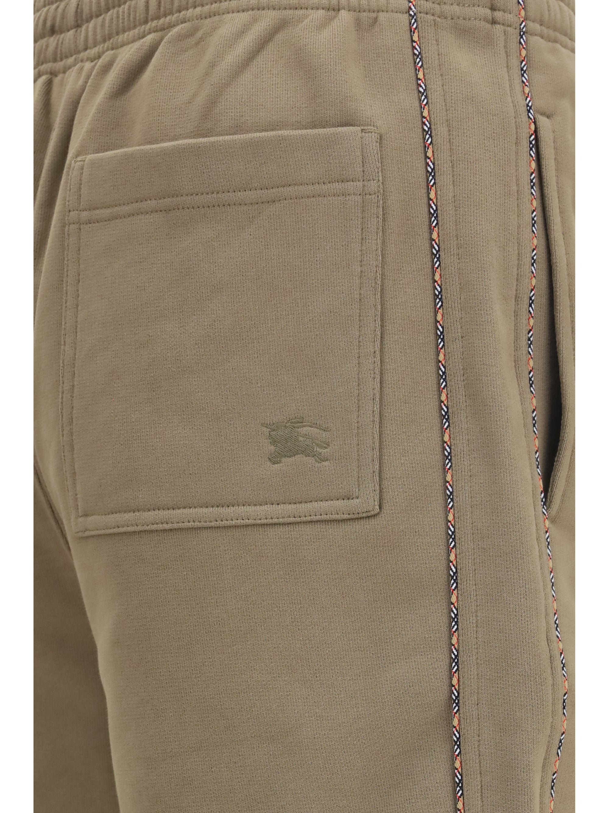 Burberry Men Cotton Shorts With Check Trims