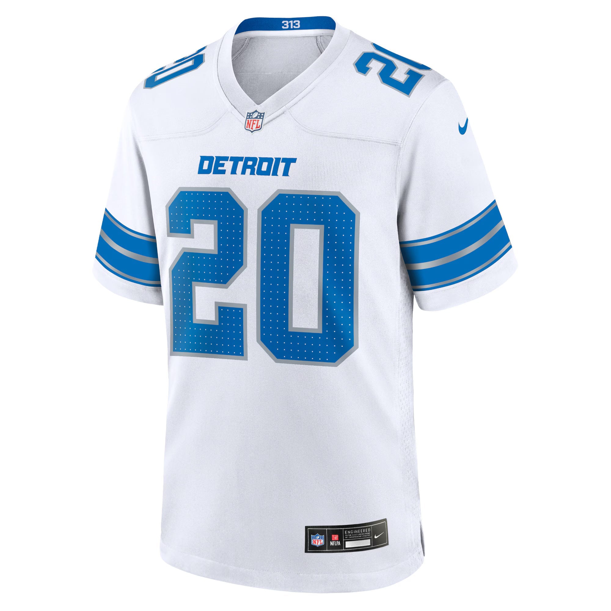 Detroit Lions Barry Sanders White Retired Player Game Jersey