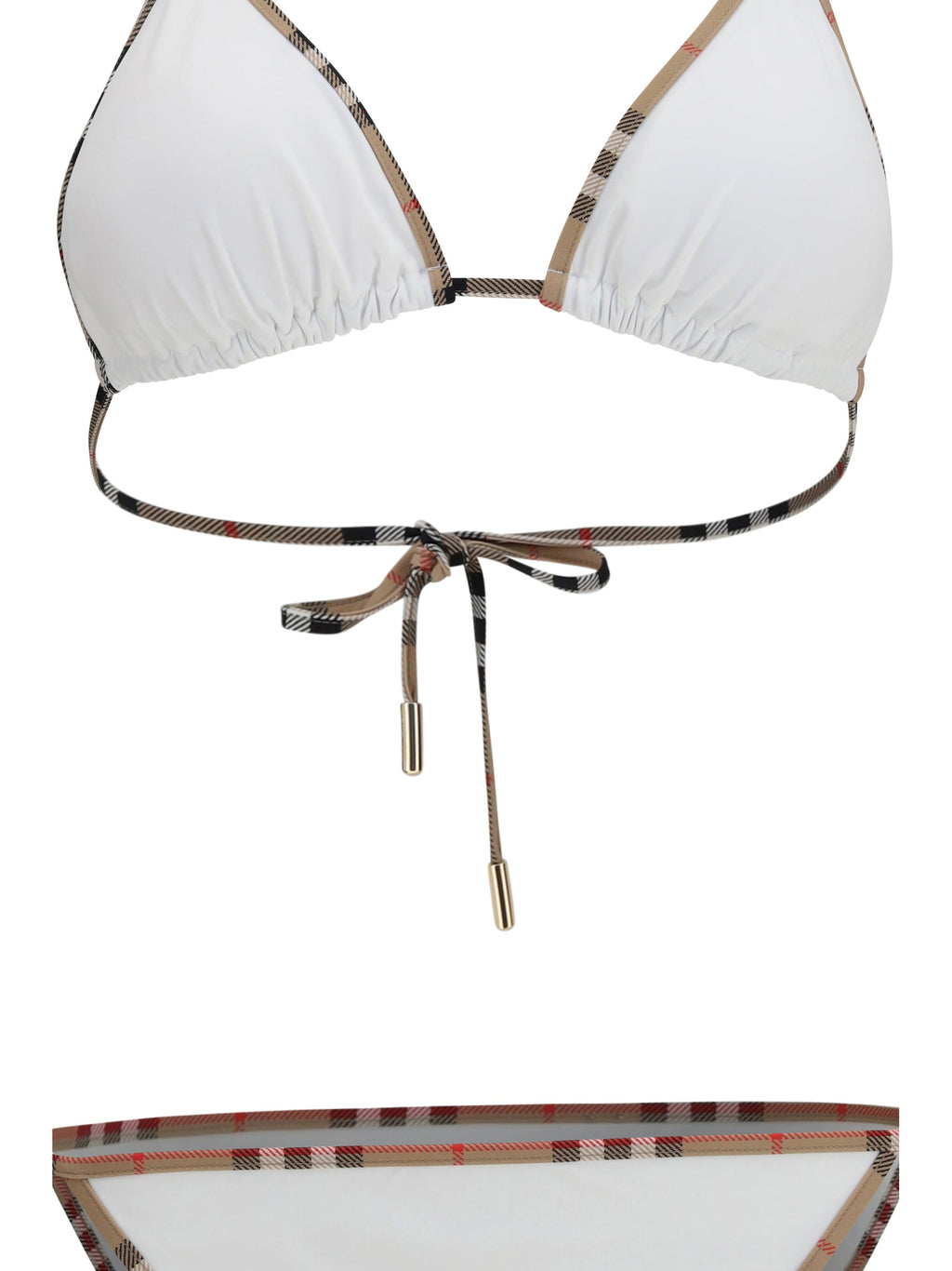 Burberry Women Check Detail Triangle Bikini