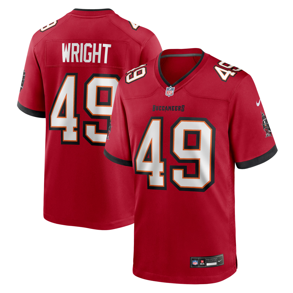 Tampa Bay Buccaneers Owen Wright Red Team Game Jersey