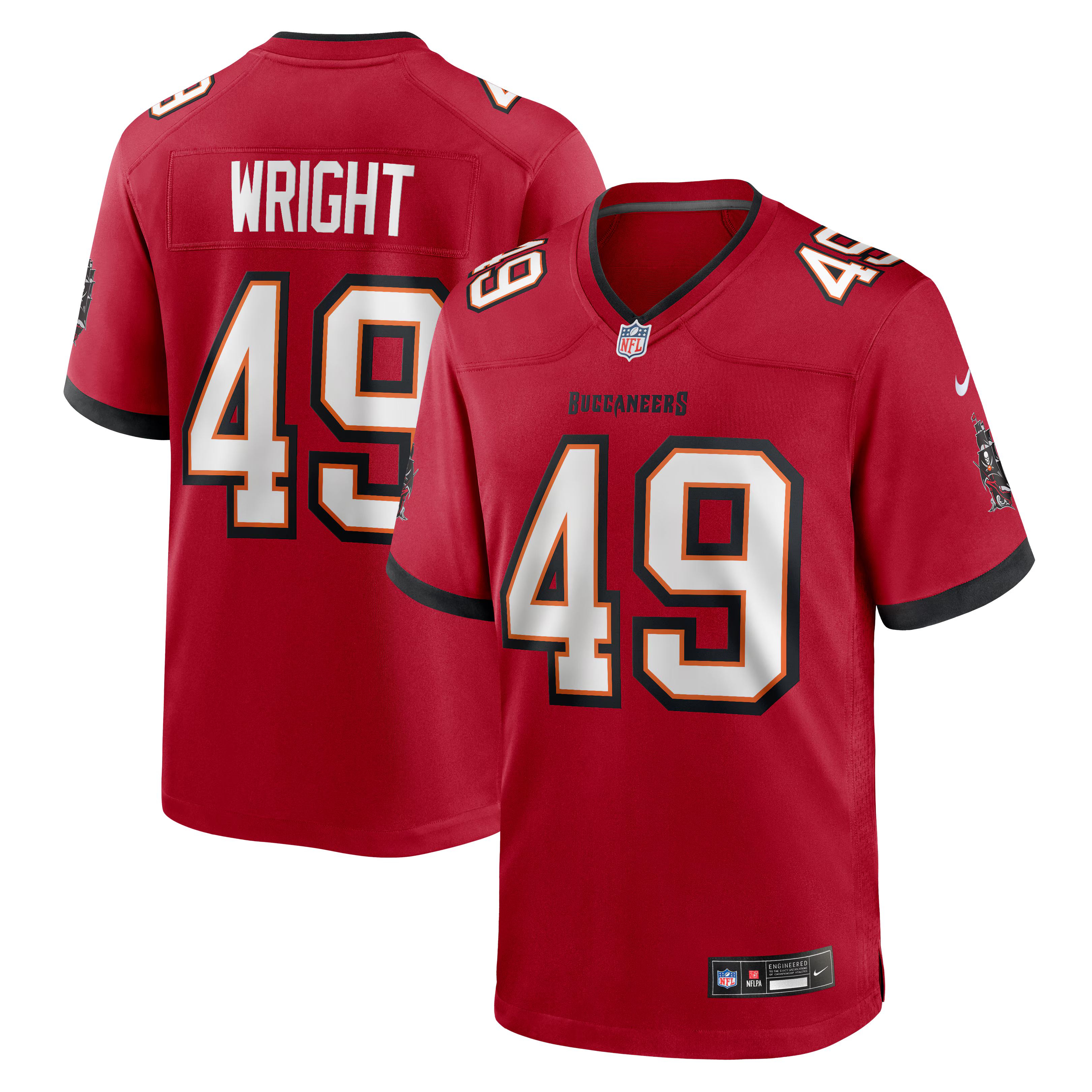 Tampa Bay Buccaneers Owen Wright Red Team Game Jersey