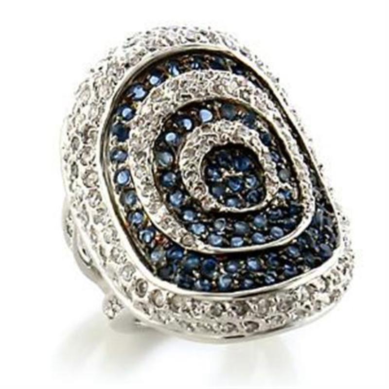 Rhodium + Ruthenium Brass Ring with Synthetic Spinel in Montana