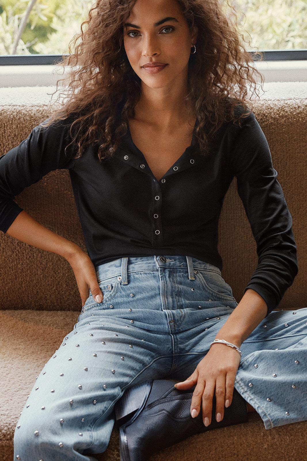 Women's Peyton Henley Long Sleeve Top