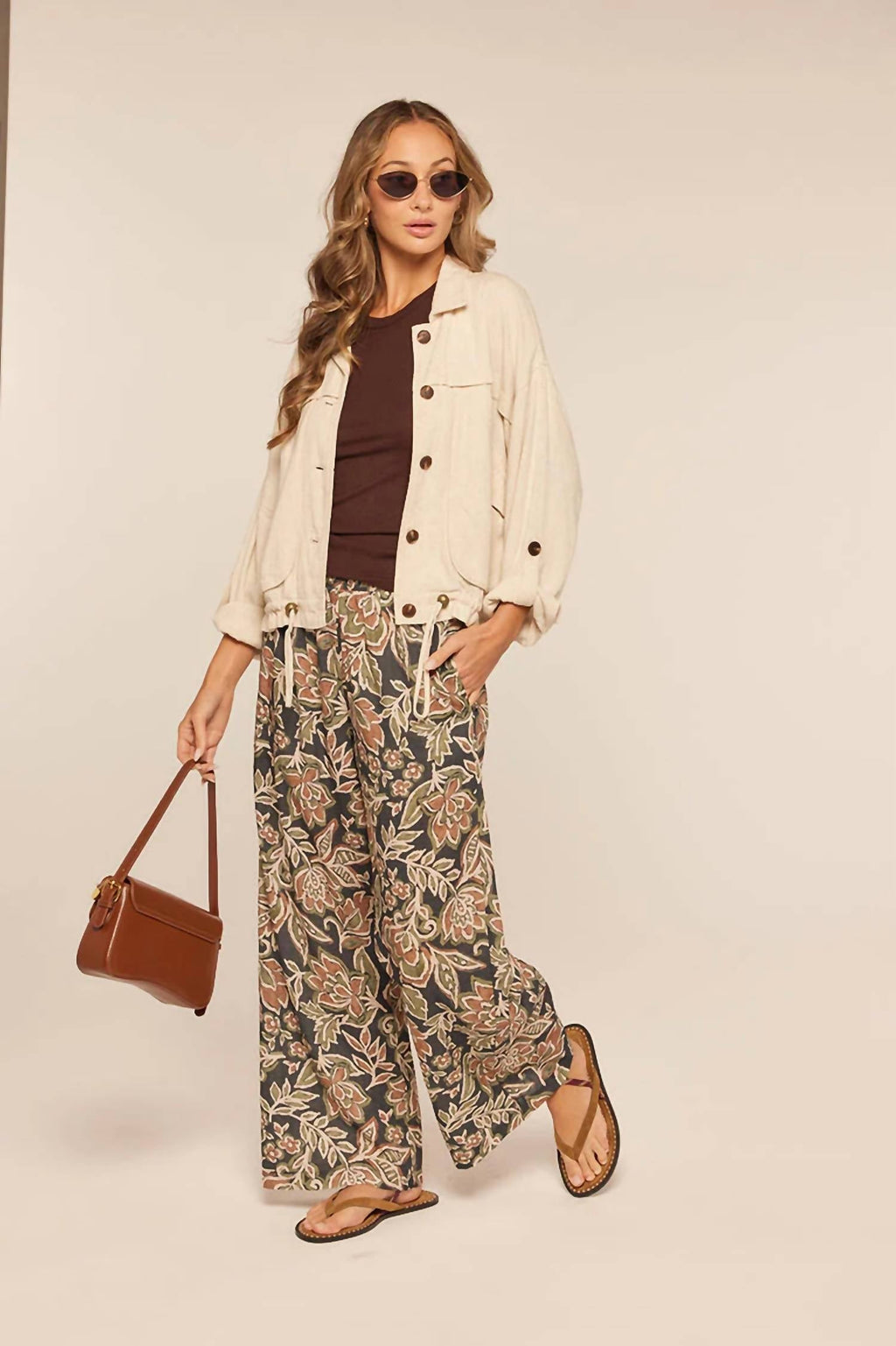 Jessie Linen Blend Jacket In Beige