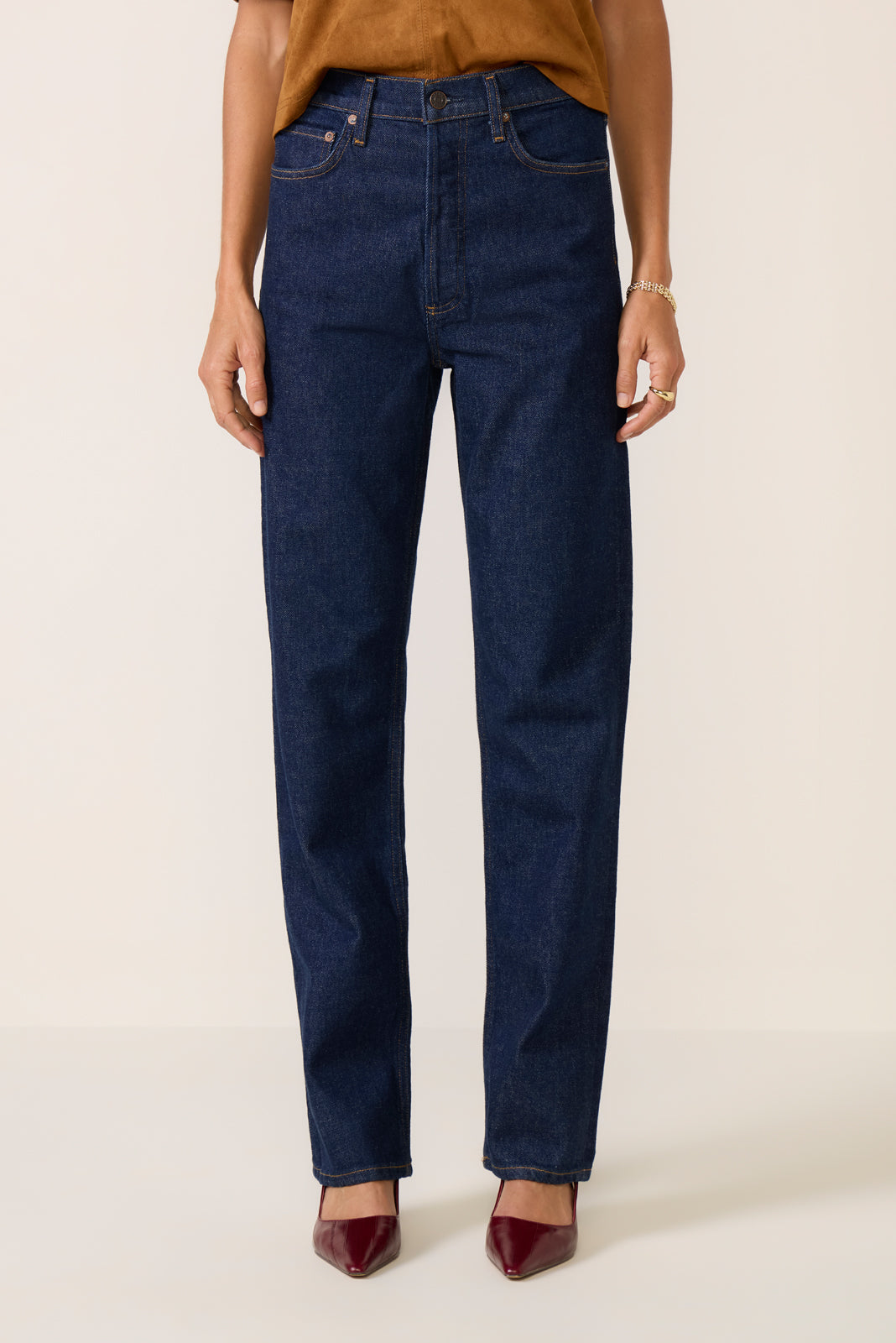 Women's 90s Pinch Waist Long Straight Jean