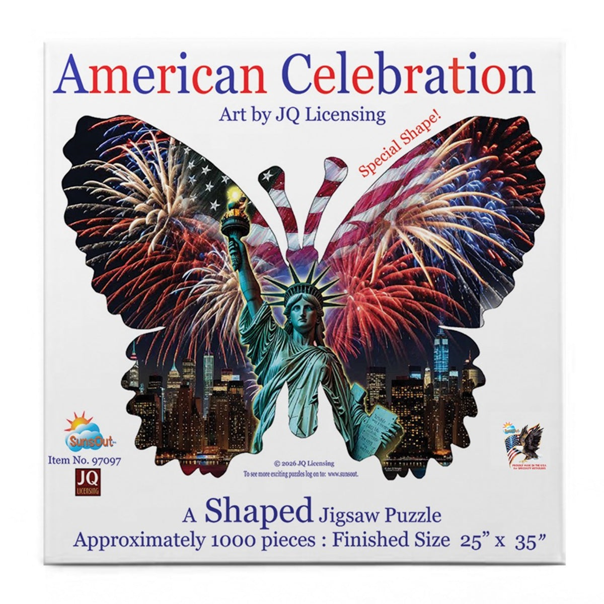 American Celebration 1000 piece Jigsaw Puzzle for Adults Shaped Fourth of July