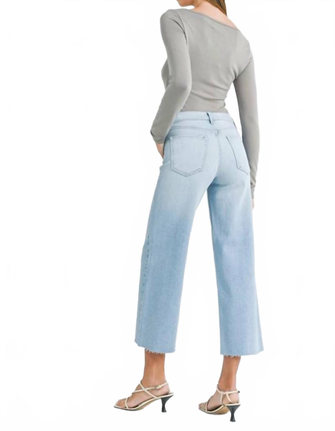Scissor Cut Wide Leg Jeans In One Color