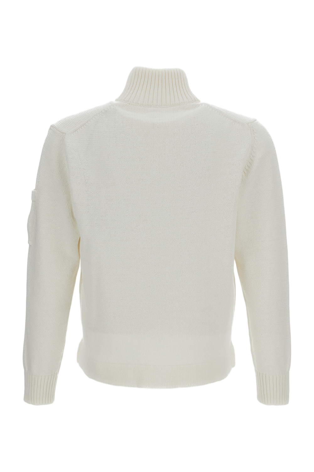 White Cotton Zipped Cardigan