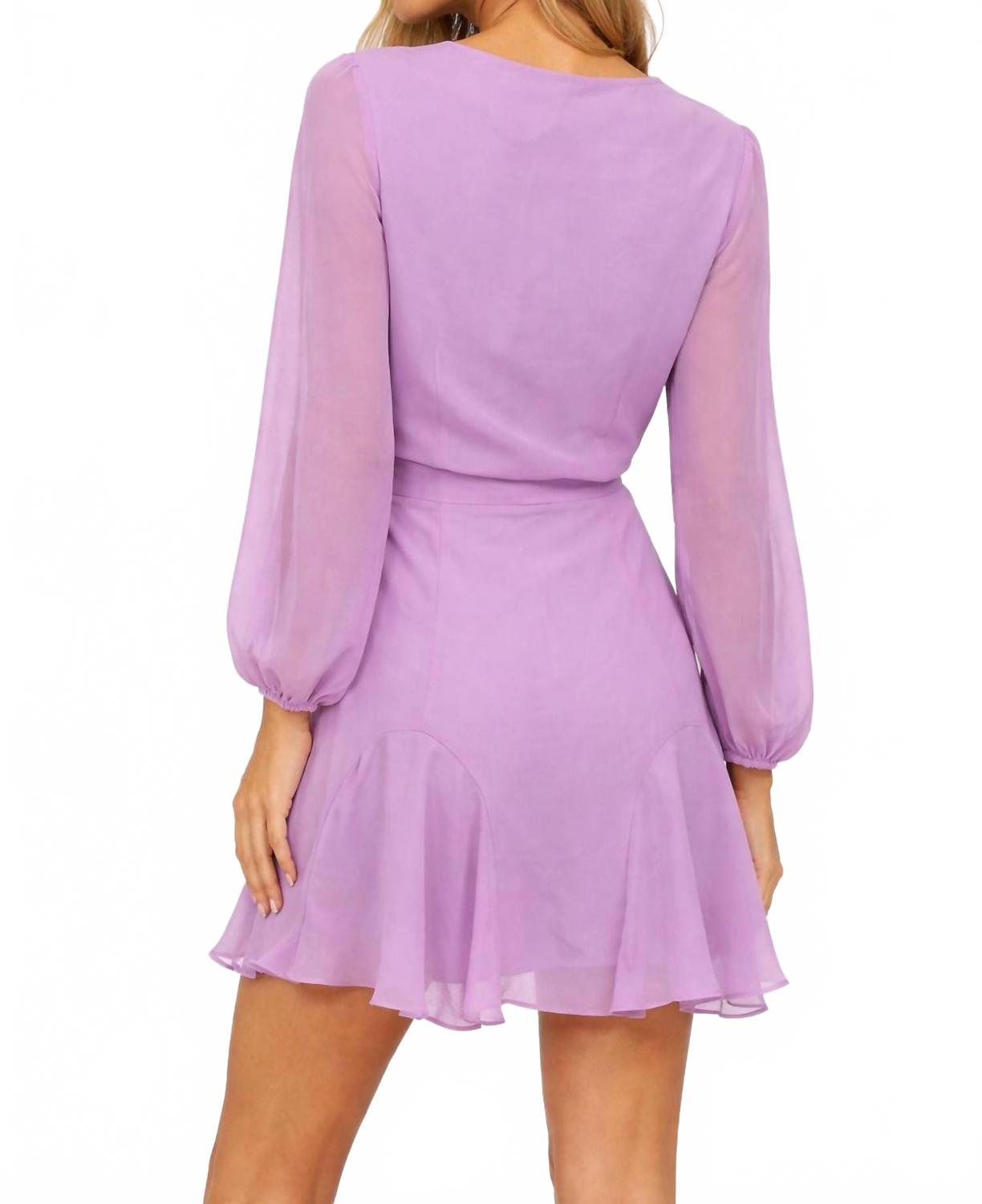 Chiffon Mini Dress In Lavender