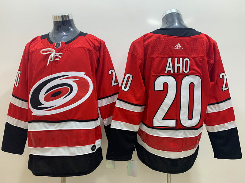 Men's Carolina Hurricanes Sebastian Aho #20 Red Player Game jersey