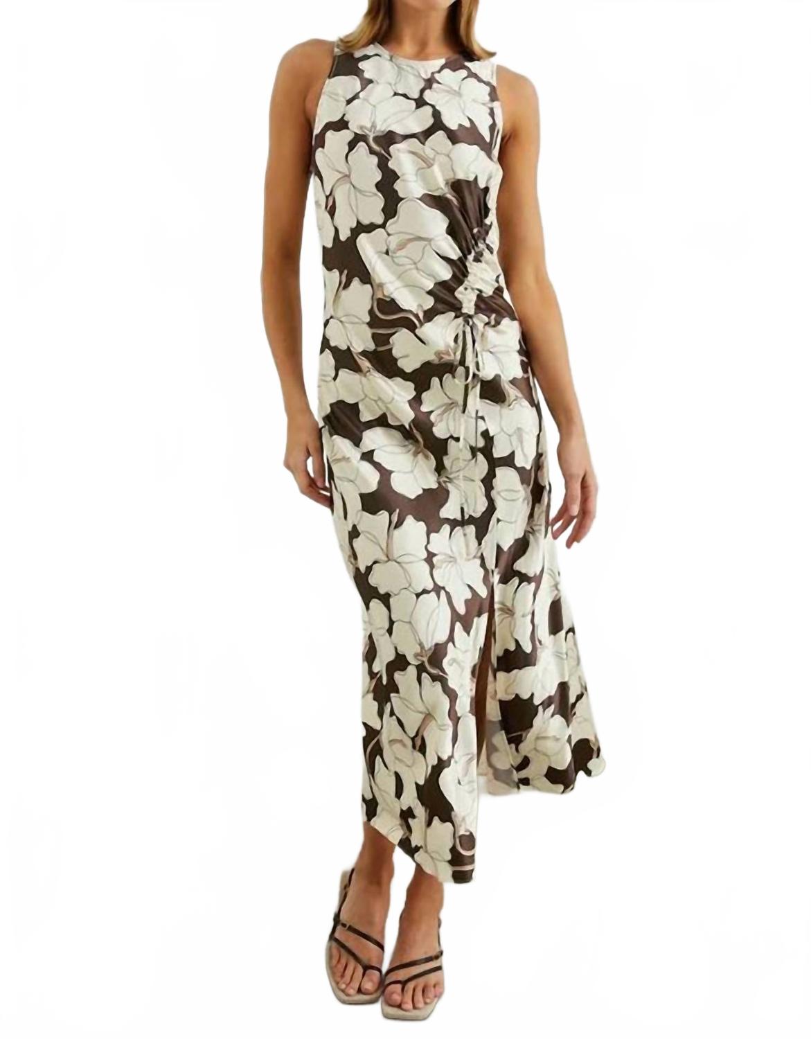 Gabriella Midi Dress In Brown