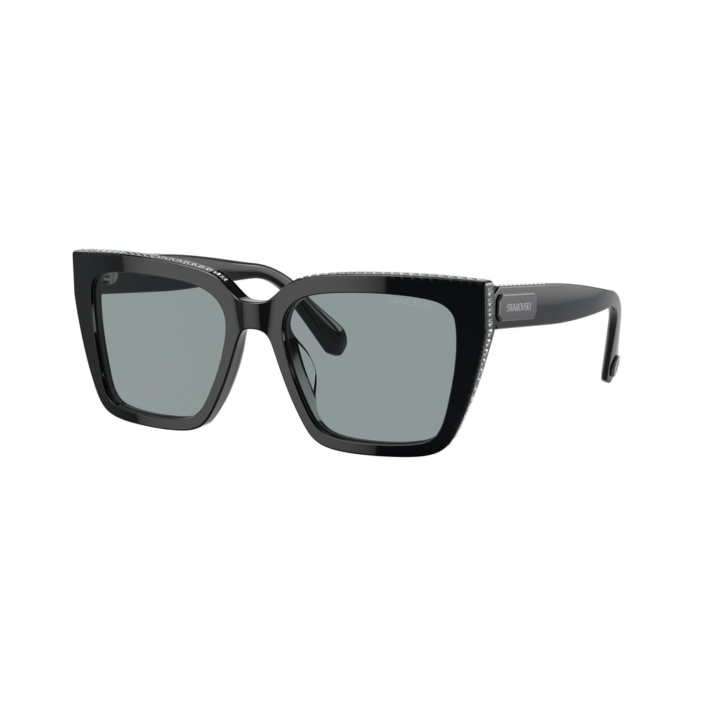 0Sk6013 Oversized Square Frame Sunglasses with Crystal Embellishments