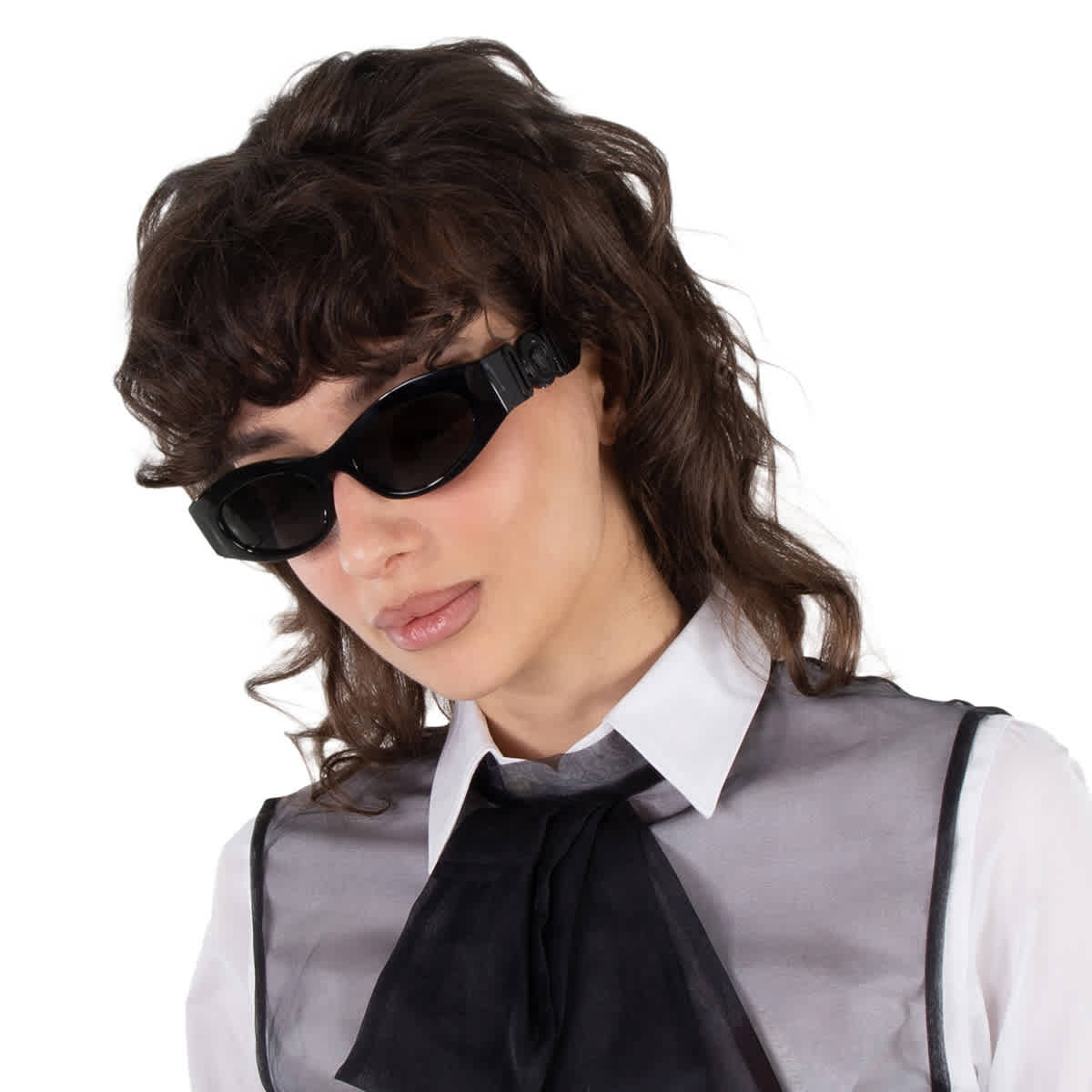 Versace Dark Grey Oval Ladies Sunglasses VE4480U 536087 51
