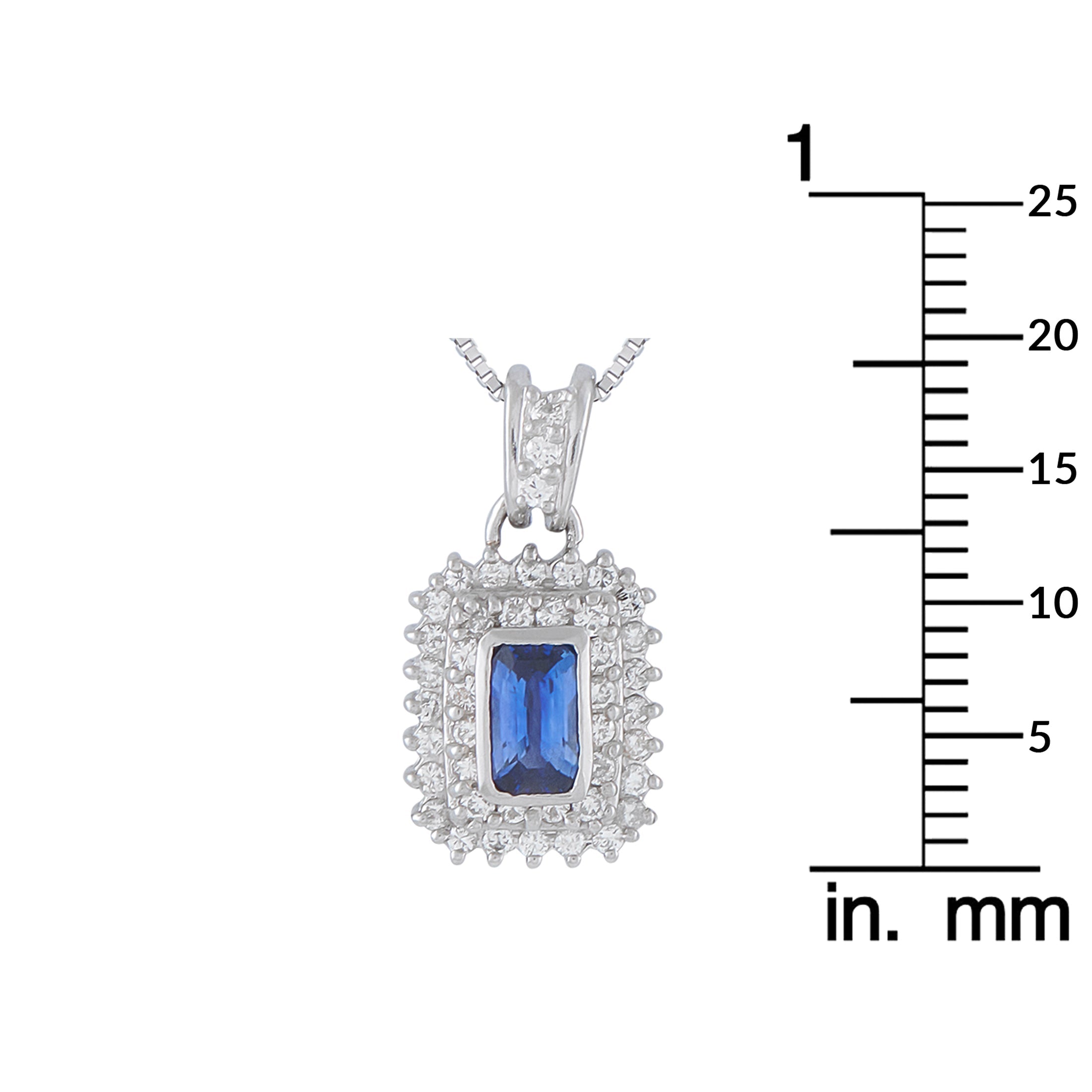 LB Exclusive Platinum 0.39ct Diamond and Sapphire Pendant Necklace MF24-041326