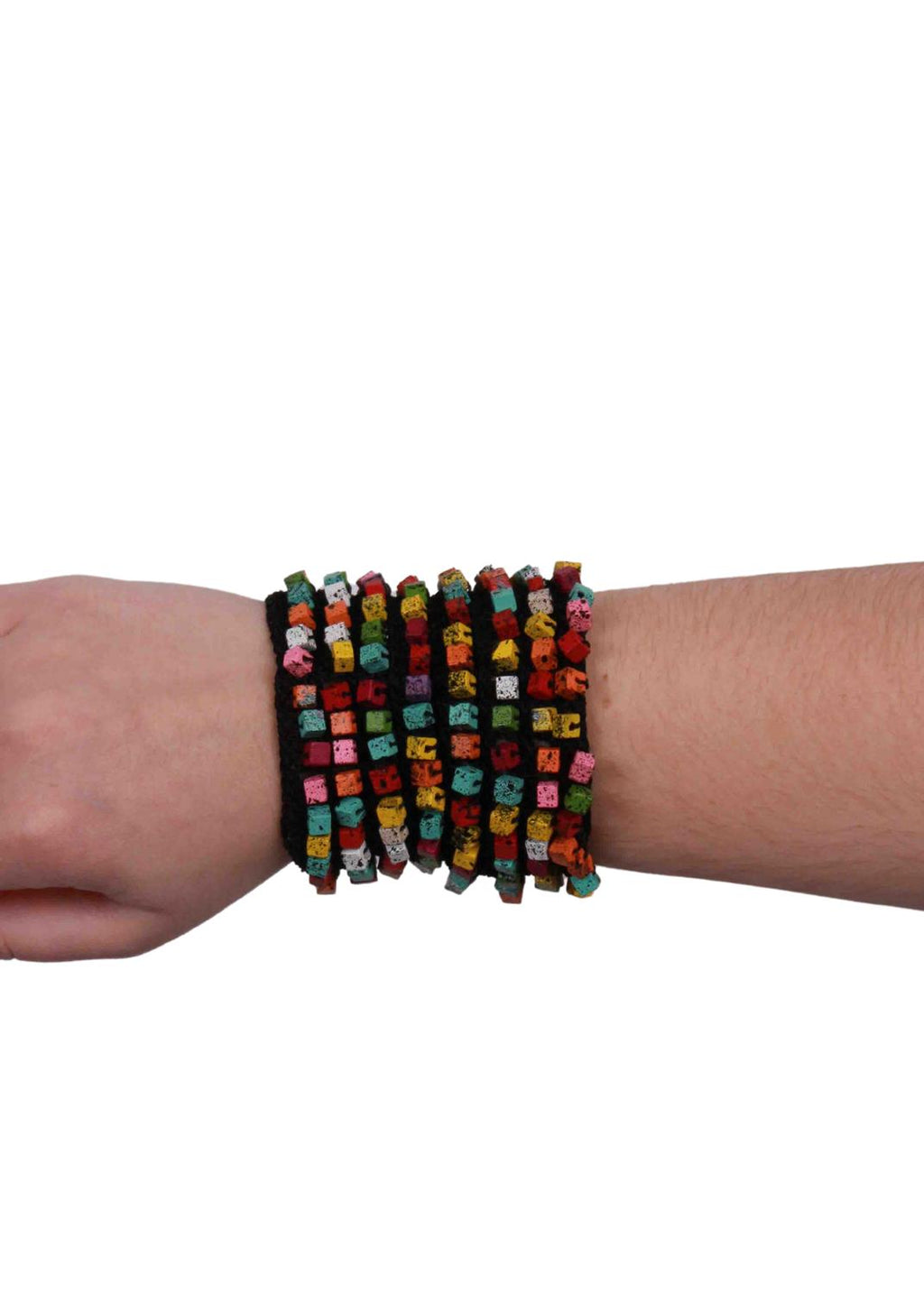 Women's Pashmina Cuff Bracelet In Multi/black