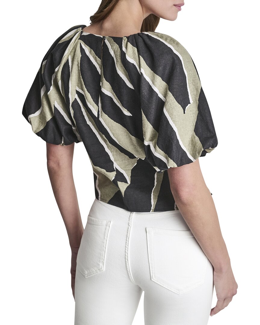 DKNY Puff Sleeve Printed Top