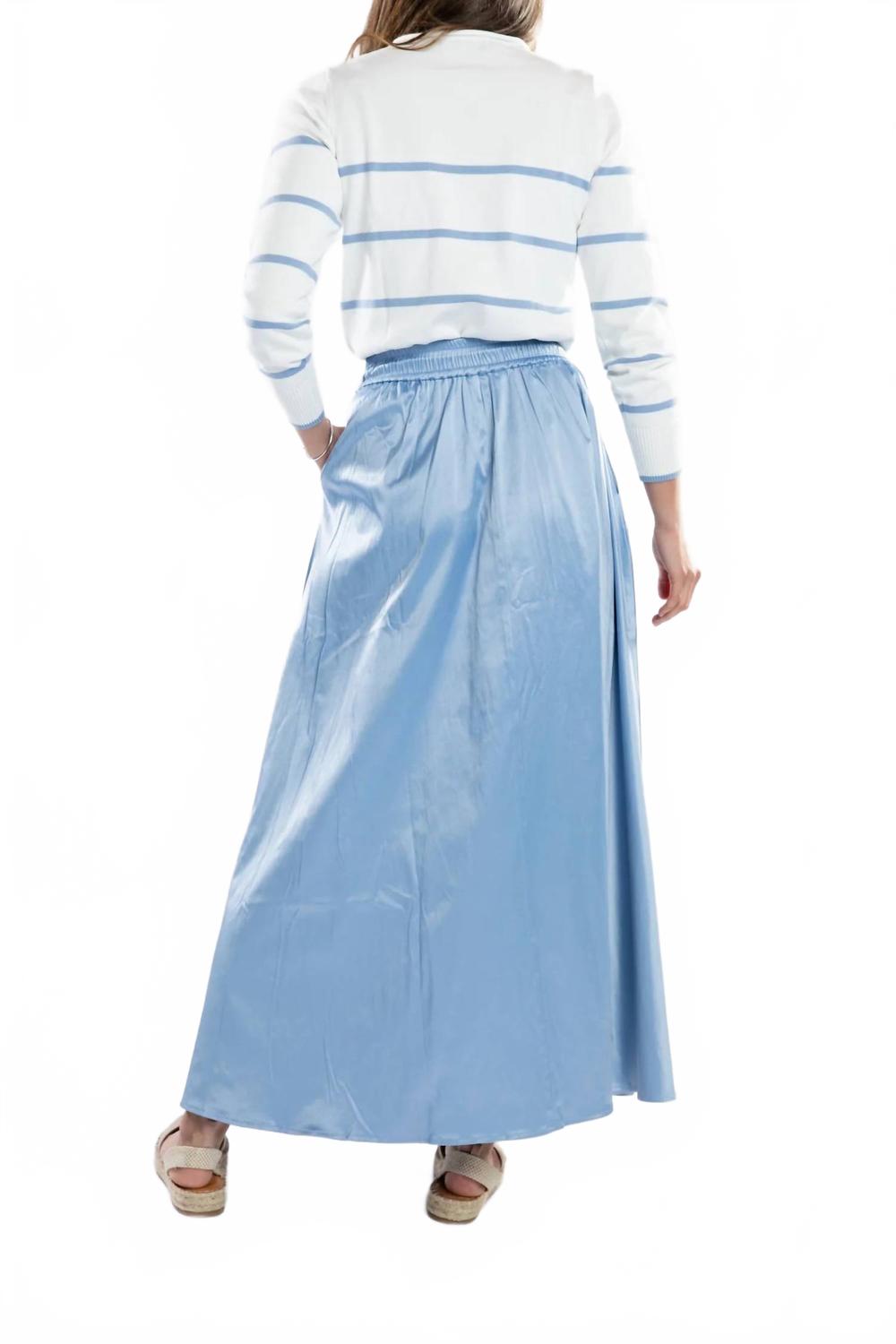 Serena Satin Skirt In Blueberry