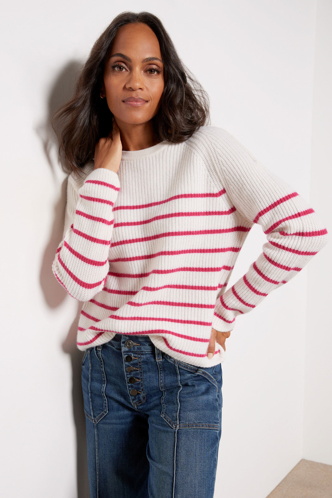 Women's Campbell Cashmere Stripe Pullover