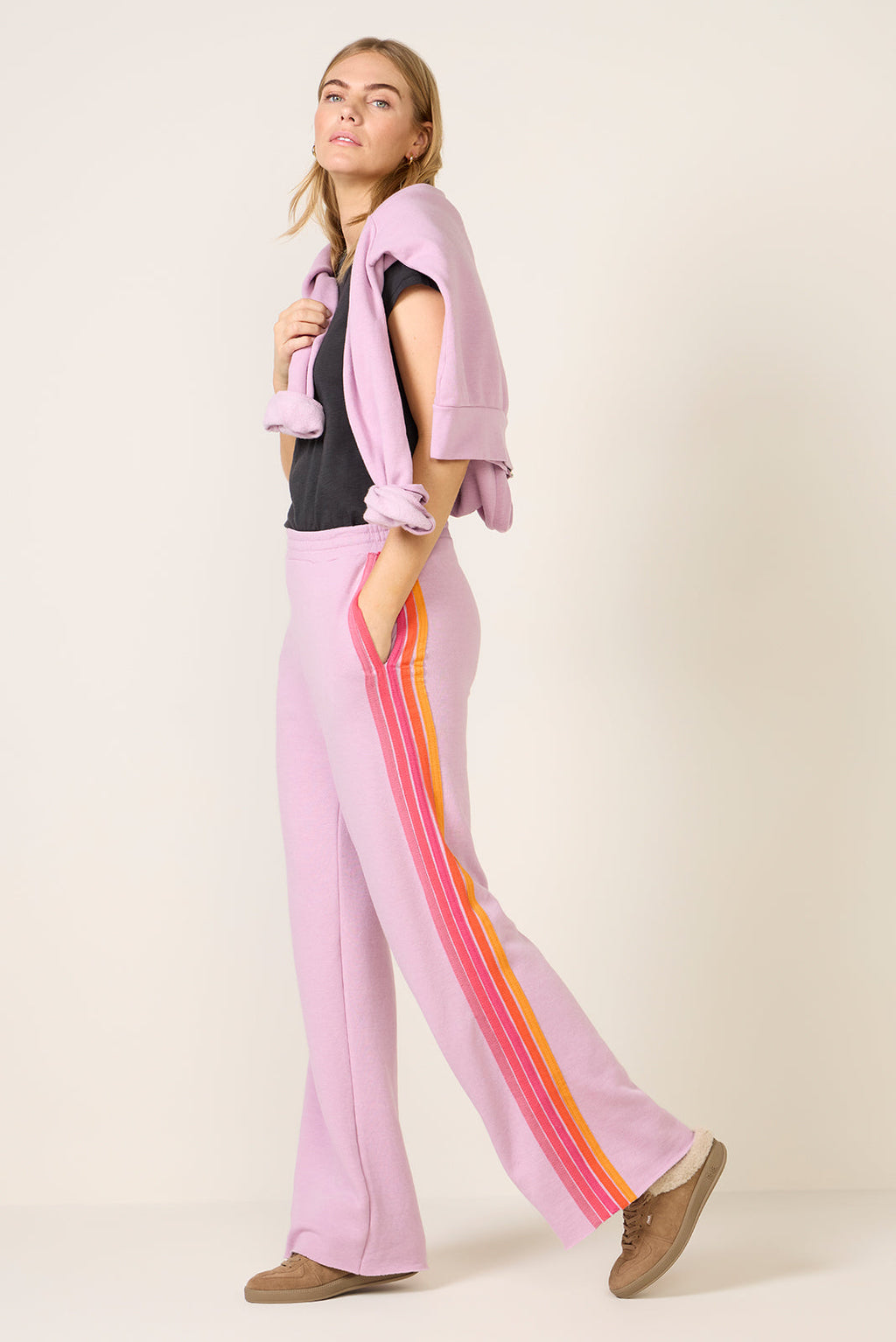 Women's 5 Stripe Wide Leg SweatPants